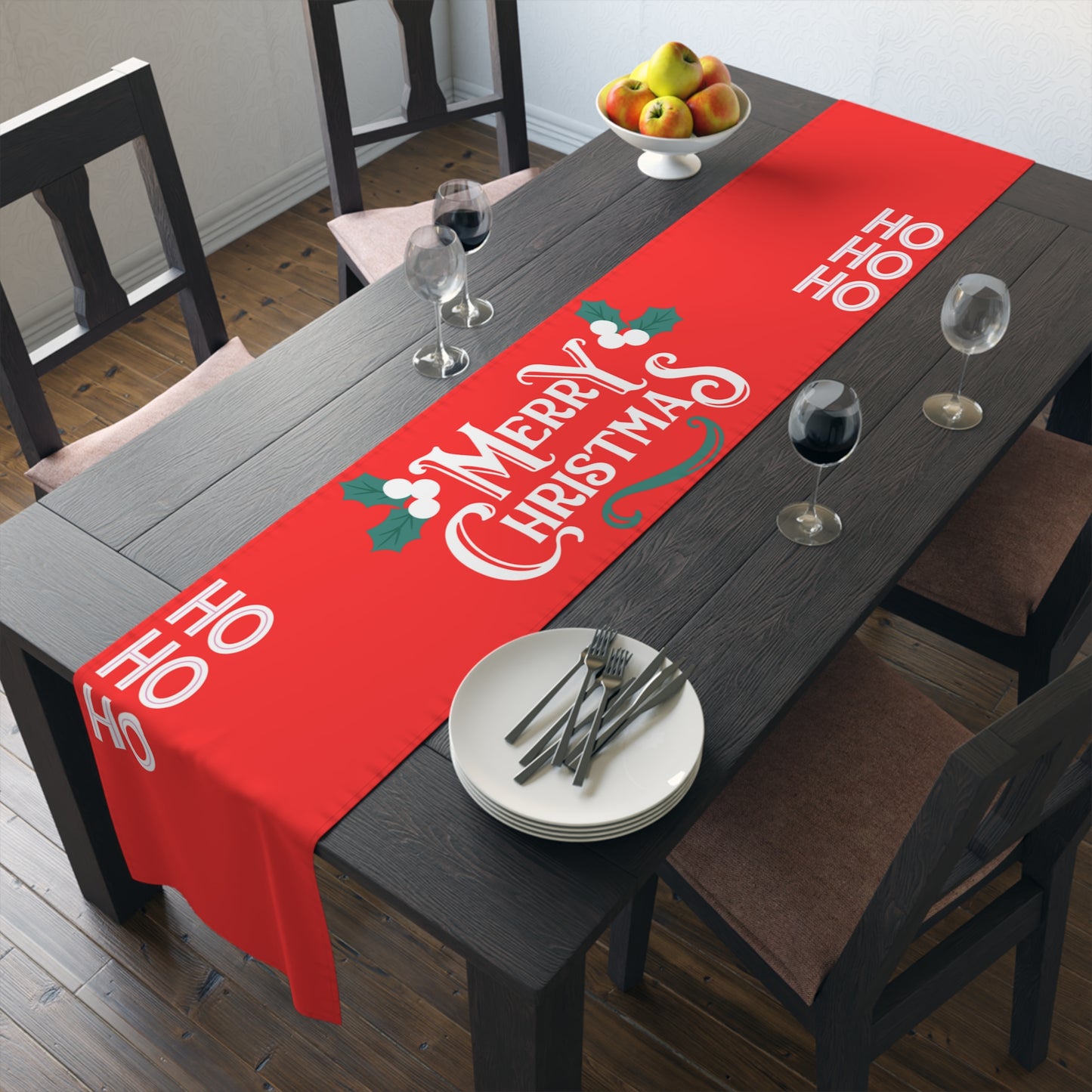 Red Christmas Table Runner (Poly)