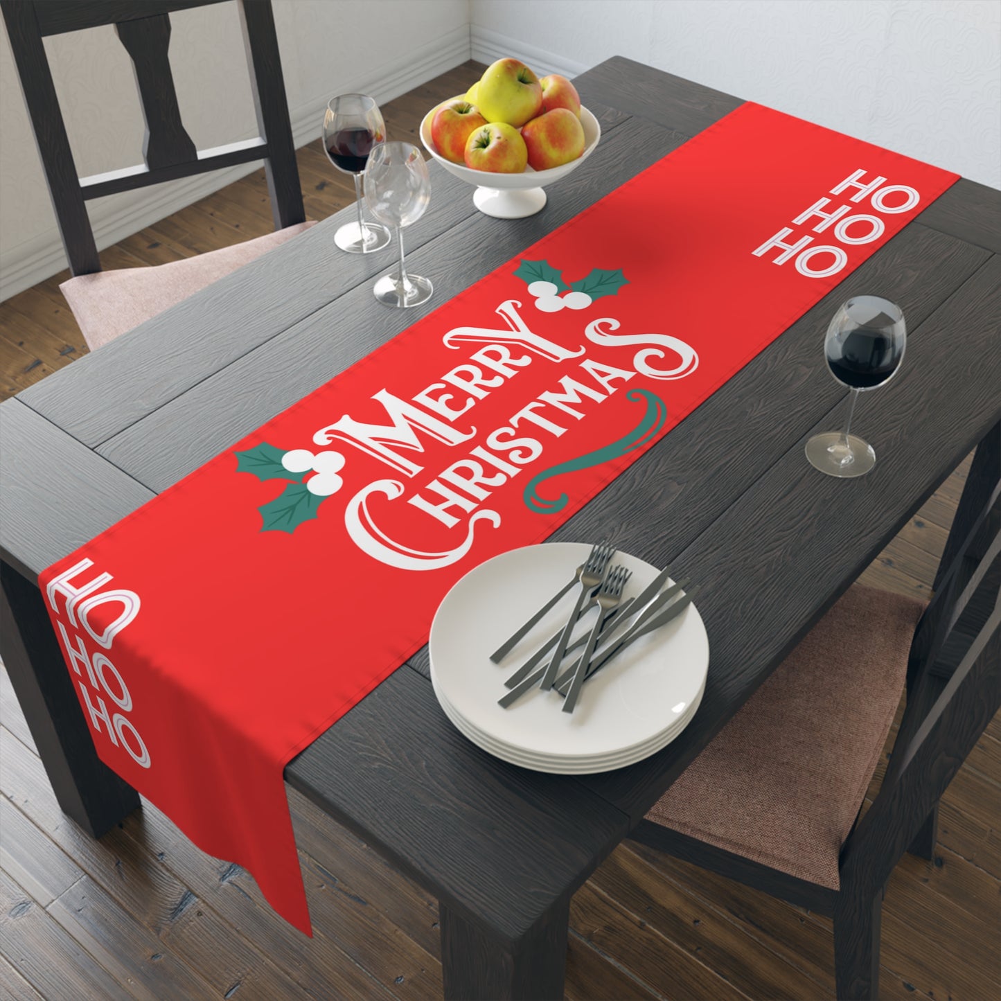 Red Christmas Table Runner (Poly)